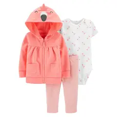 CARTER'S - Conjunto 3 piezas Poleron, Calza y Body Bebé Niña