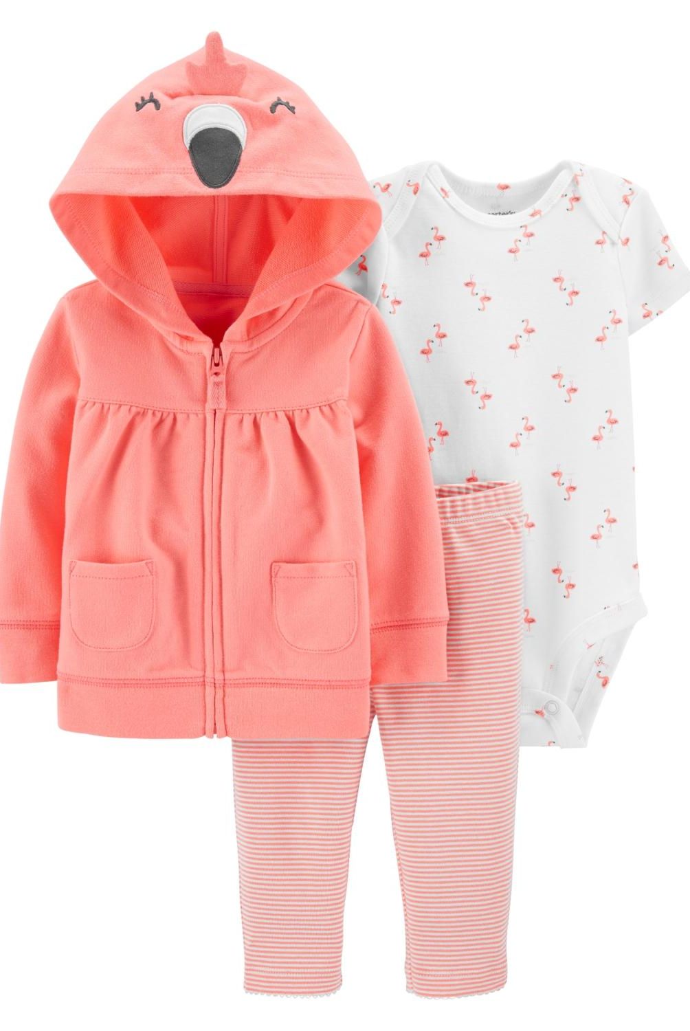 CARTER'S - Conjunto 3 piezas Poleron, Calza y Body Bebé Niña Carter's