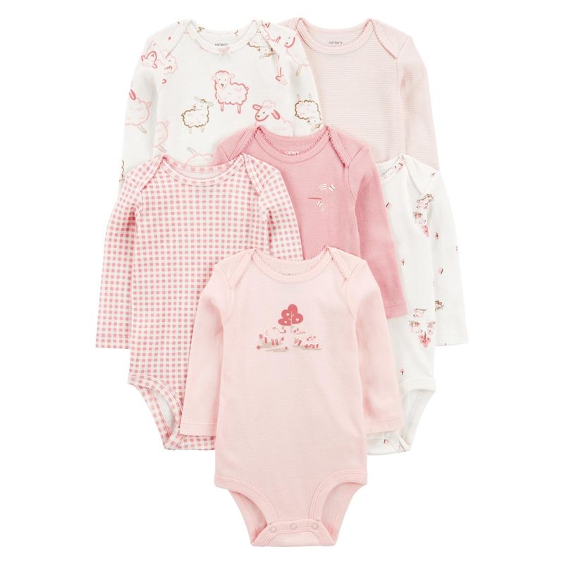 CARTER'S - Pack 6 Bodys Estampados Algodón Bebé Niña Carter's