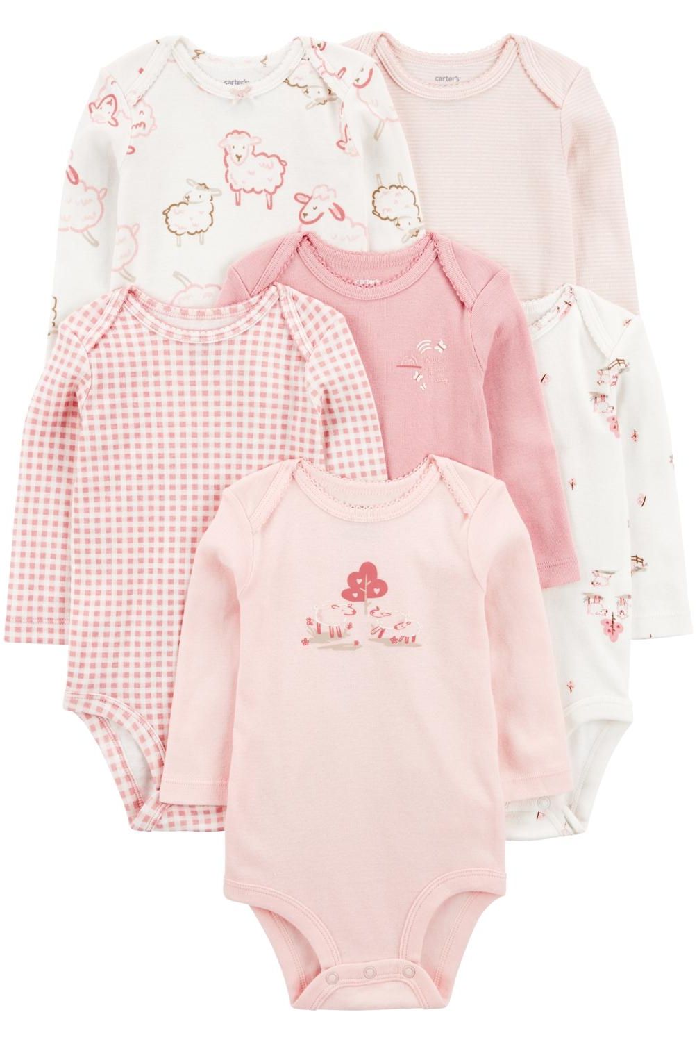 CARTER'S - Pack de Bodys Algodón 6 unidades Bebé Niña Carter's