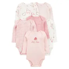CARTER'S - Pack de Bodys Algodón 6 unidades Bebé Niña