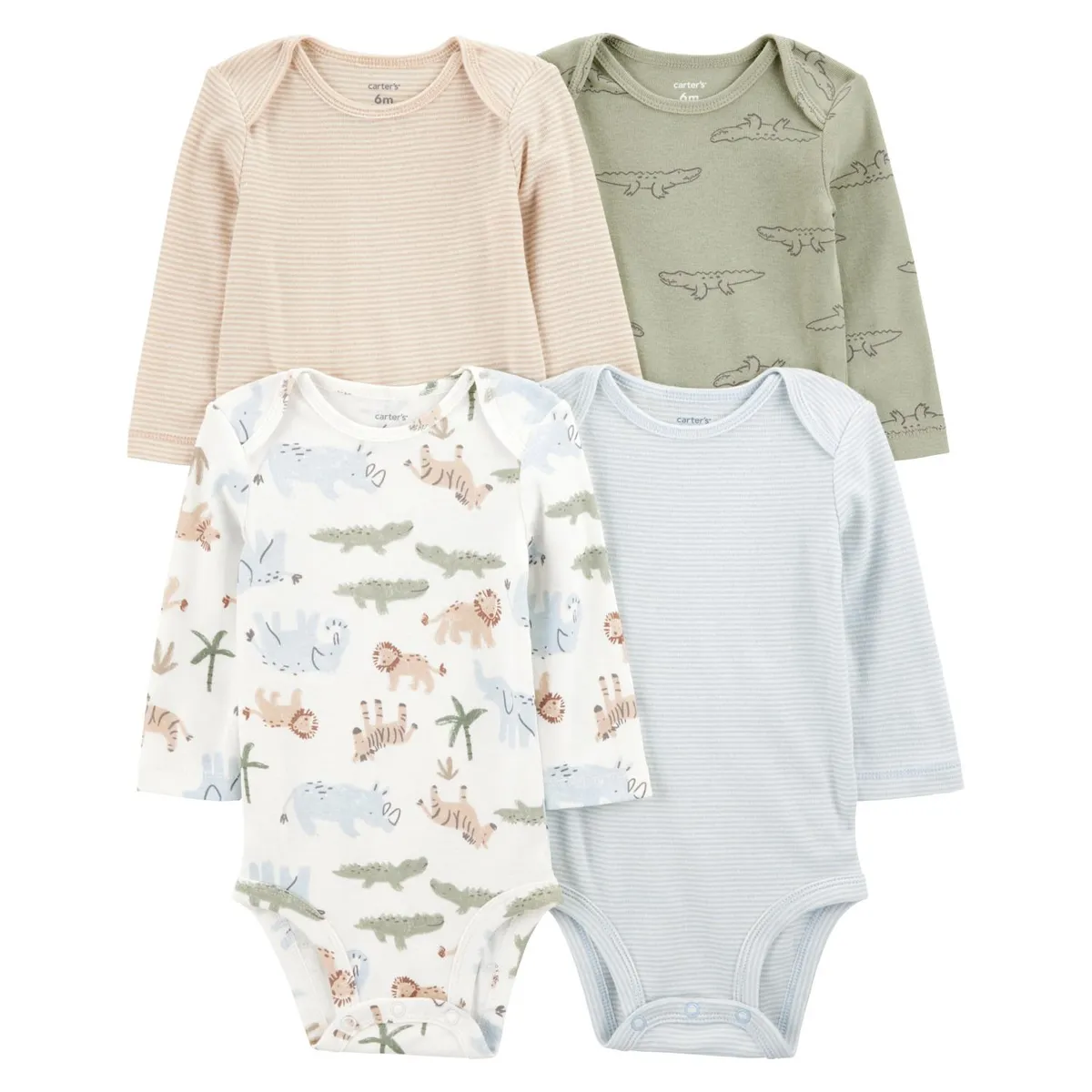 CARTER'S - Pack 4 Bodys Estampados Algodón Bebé Niño Carter's