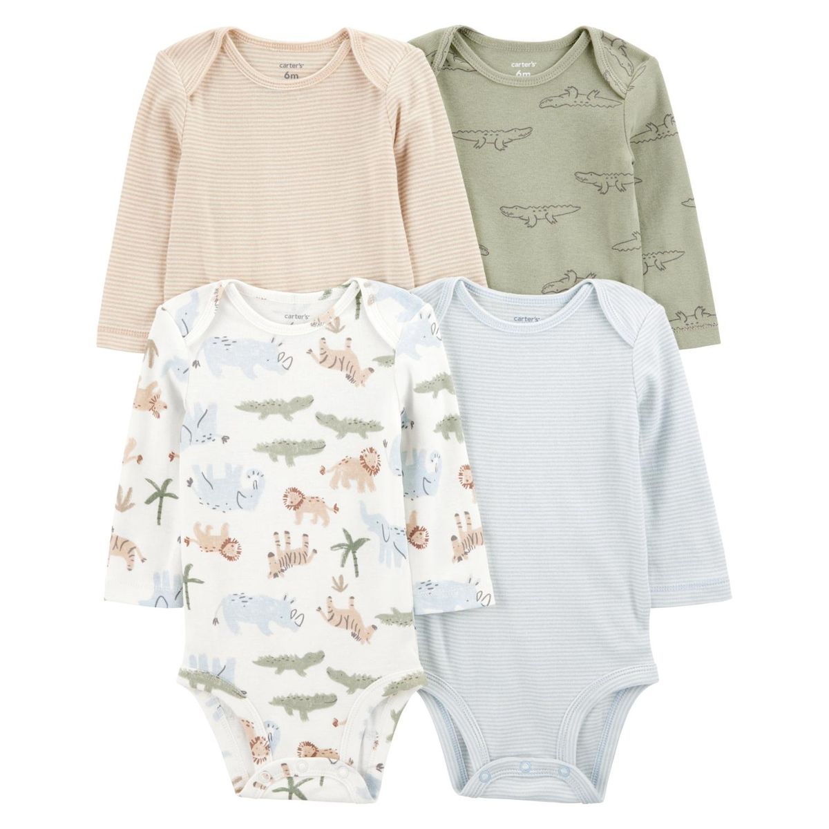 CARTER'S - Pack 4 Bodys Estampados Algodón Bebé Niño Carter's