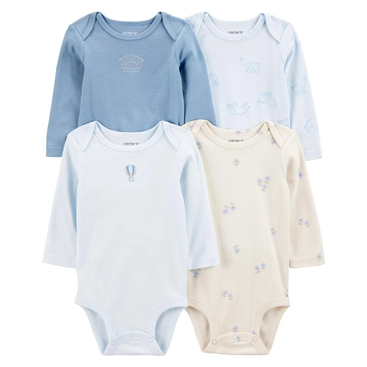 CARTER'S - Pack 4 Bodys Estampados Algodón Bebé Niña Carter's