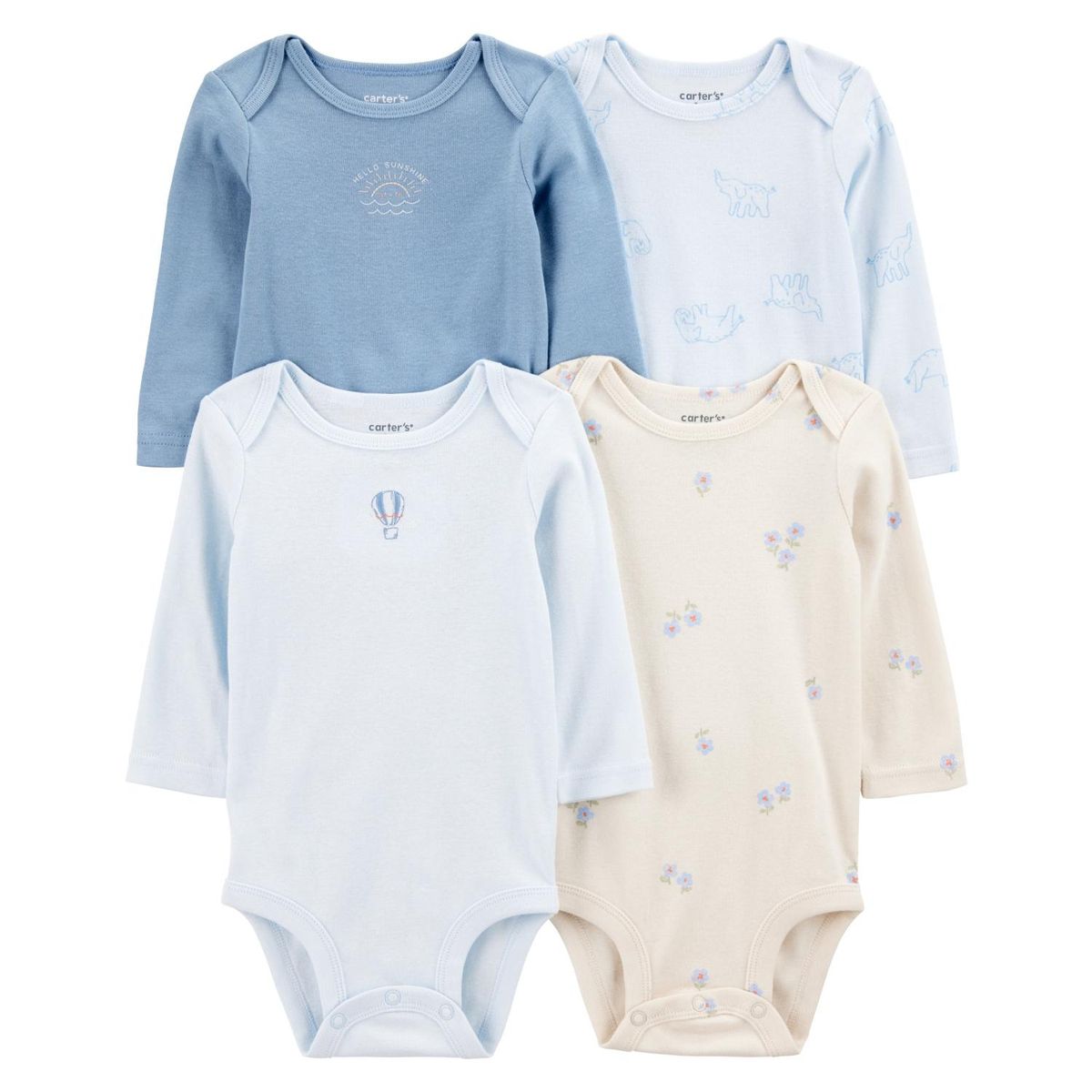 CARTER'S - Pack 4 Bodys Estampados Algodón Bebé Niña Carter's