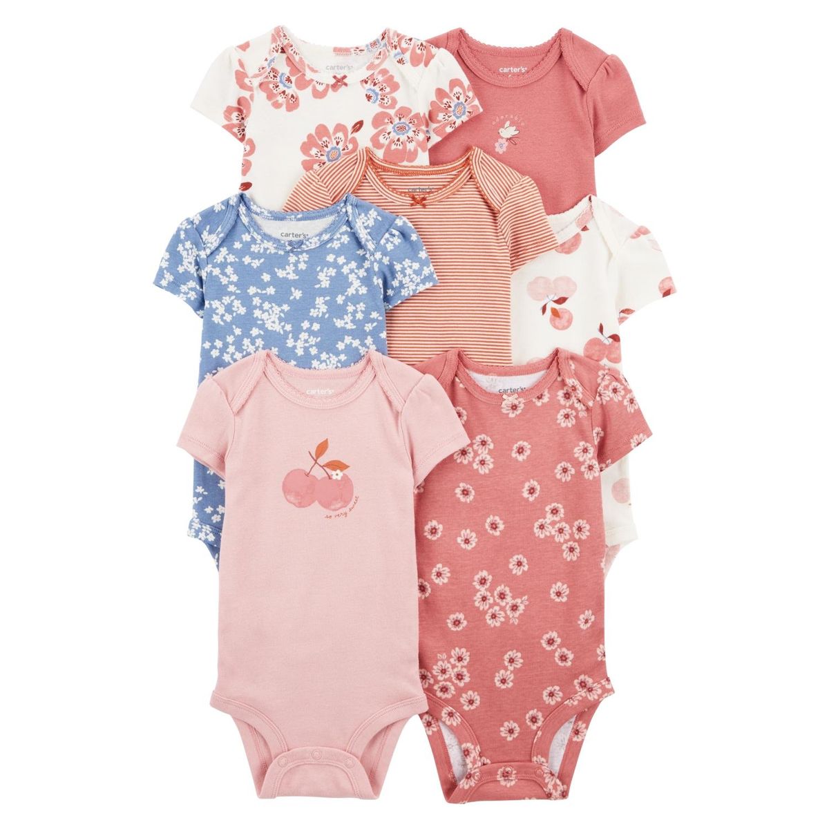 CARTER'S - Pack 7 Bodys Estampados Algodón Bebé Niña Carter's