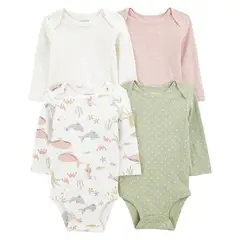 CARTER'S - Pack de Bodys Algodón 4 unidades Bebé Niña