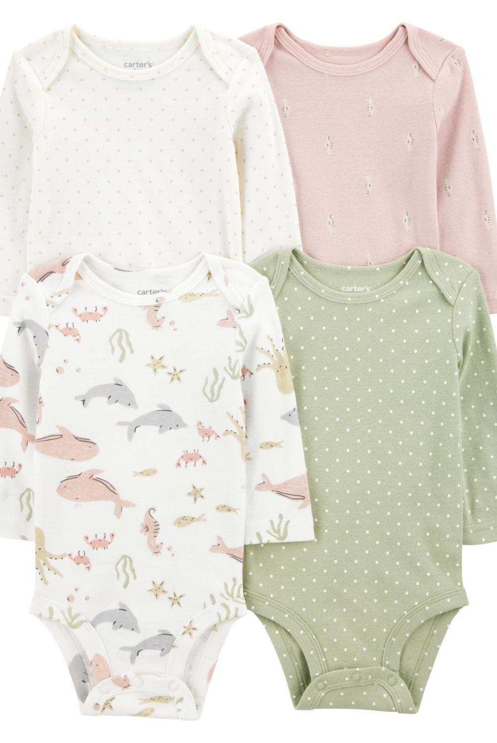 CARTER'S - Pack de Bodys Algodón 4 unidades Bebé Niña Carter's