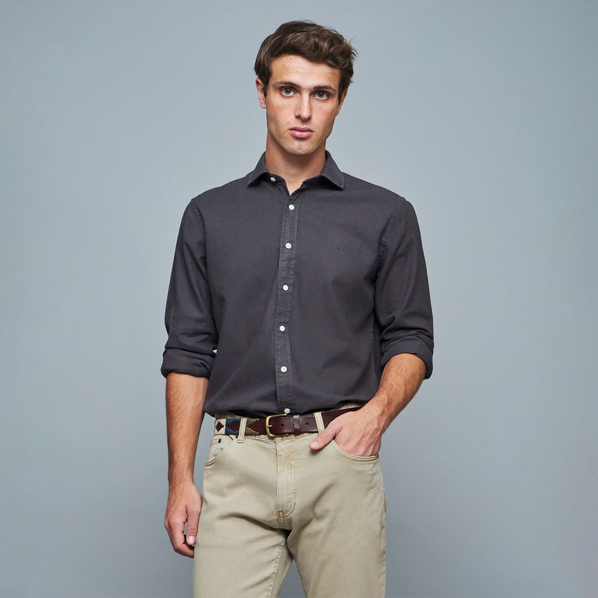SAVILLE ROW - Camisa Manga Larga Lino Hombre Saville Row