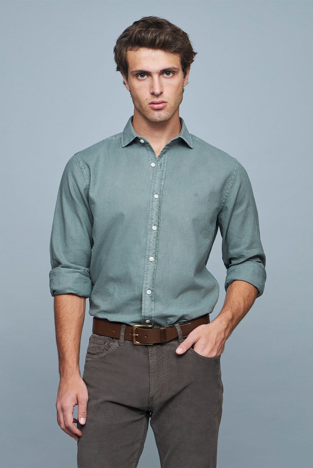 SAVILLE ROW - Camisa Manga Corta Lino Hombre Saville Row