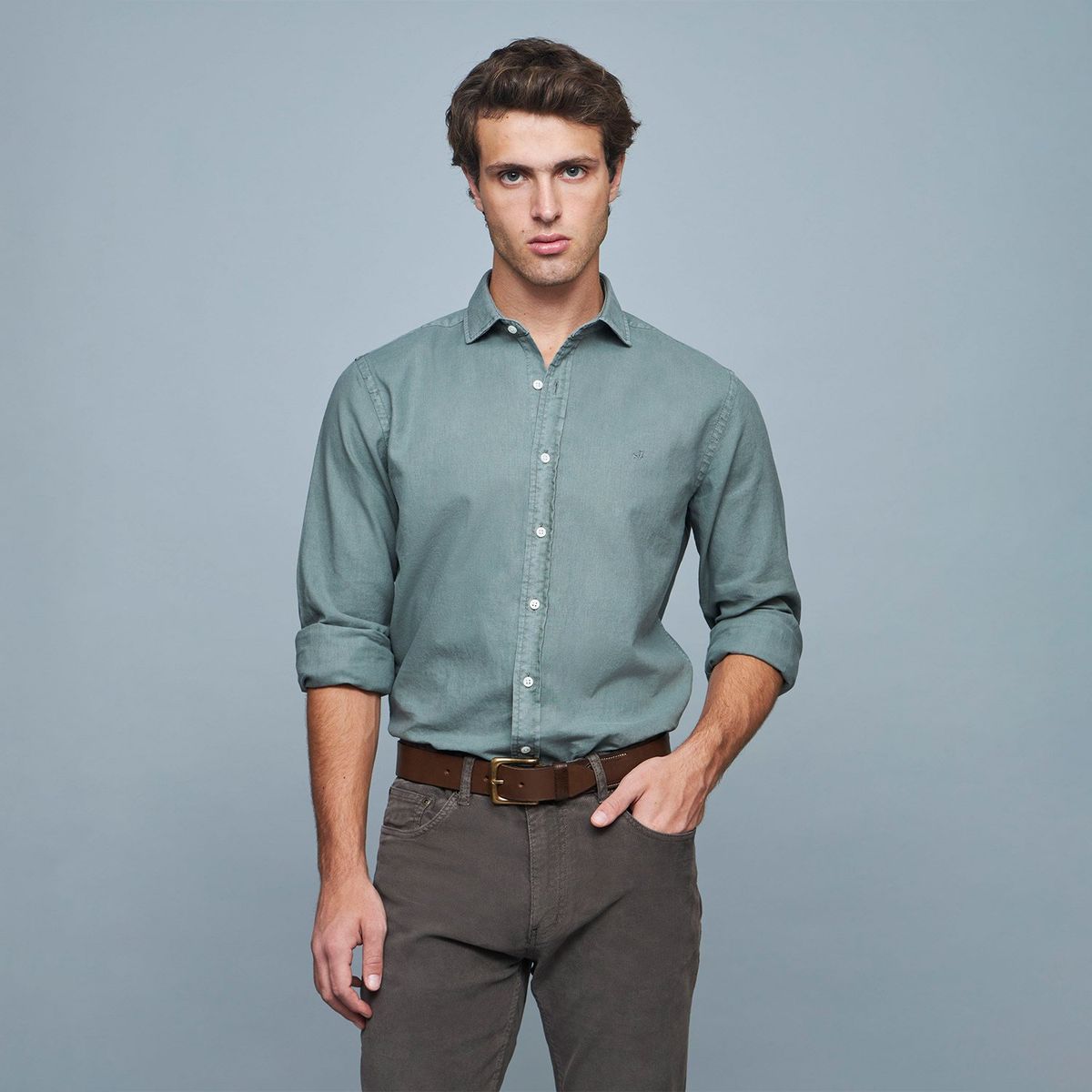 SAVILLE ROW - Camisa Manga Larga Lino Hombre Saville Row