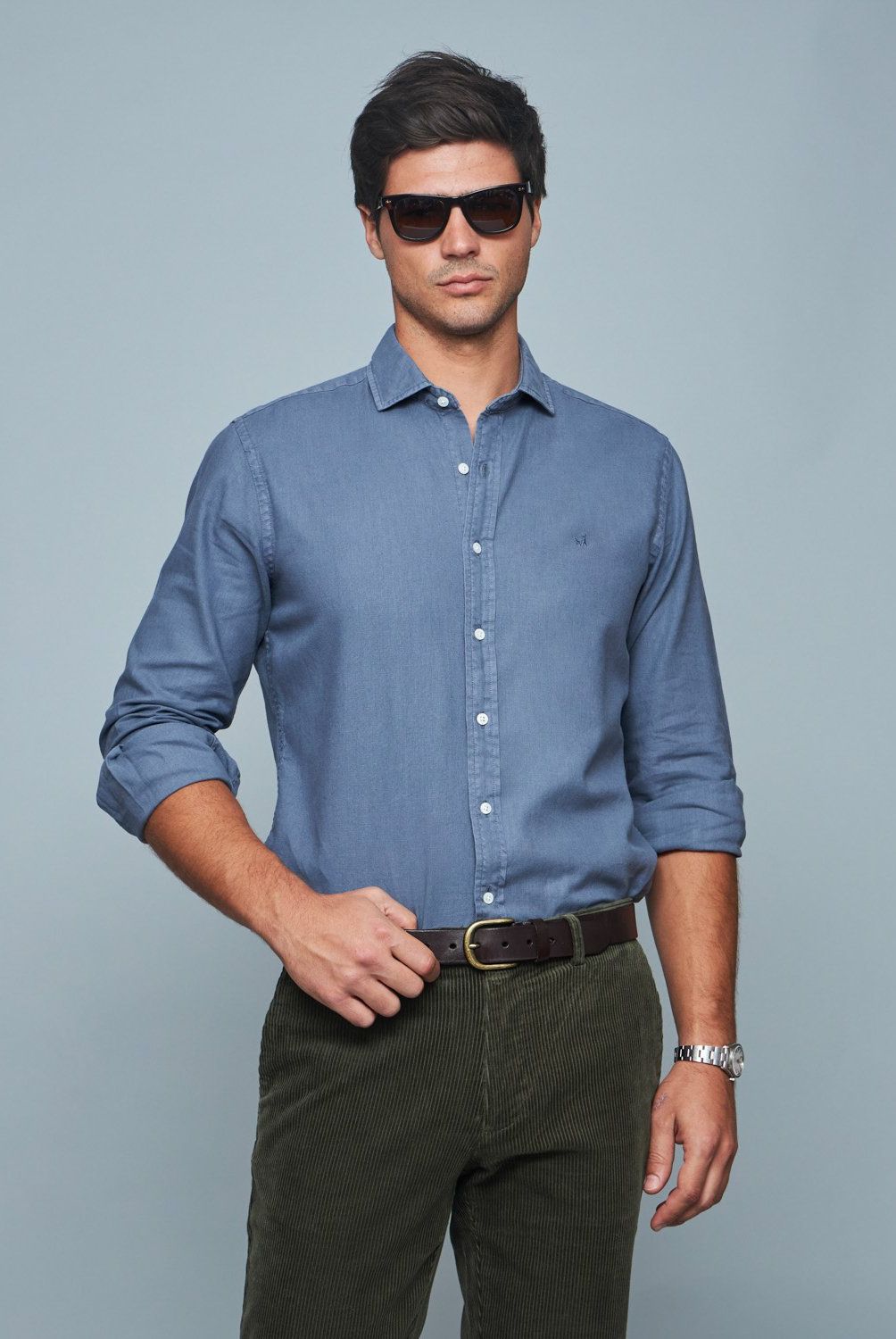 SAVILLE ROW - Camisa Manga Corta Lino Hombre Saville Row