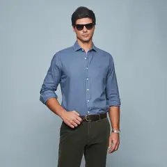 SAVILLE ROW - Camisa Manga Corta Lino Hombre