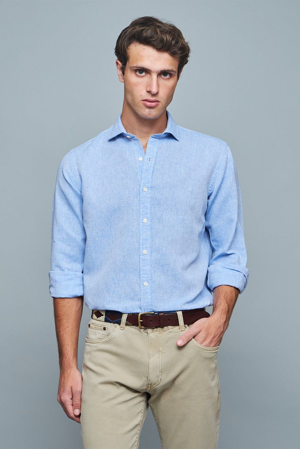 SAVILLE ROW - Camisa Manga Corta Lino Hombre Saville Row