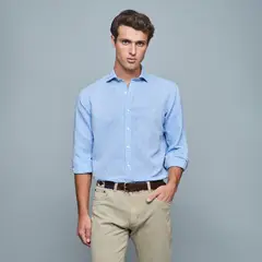 SAVILLE ROW - Camisa Manga Corta Lino Hombre