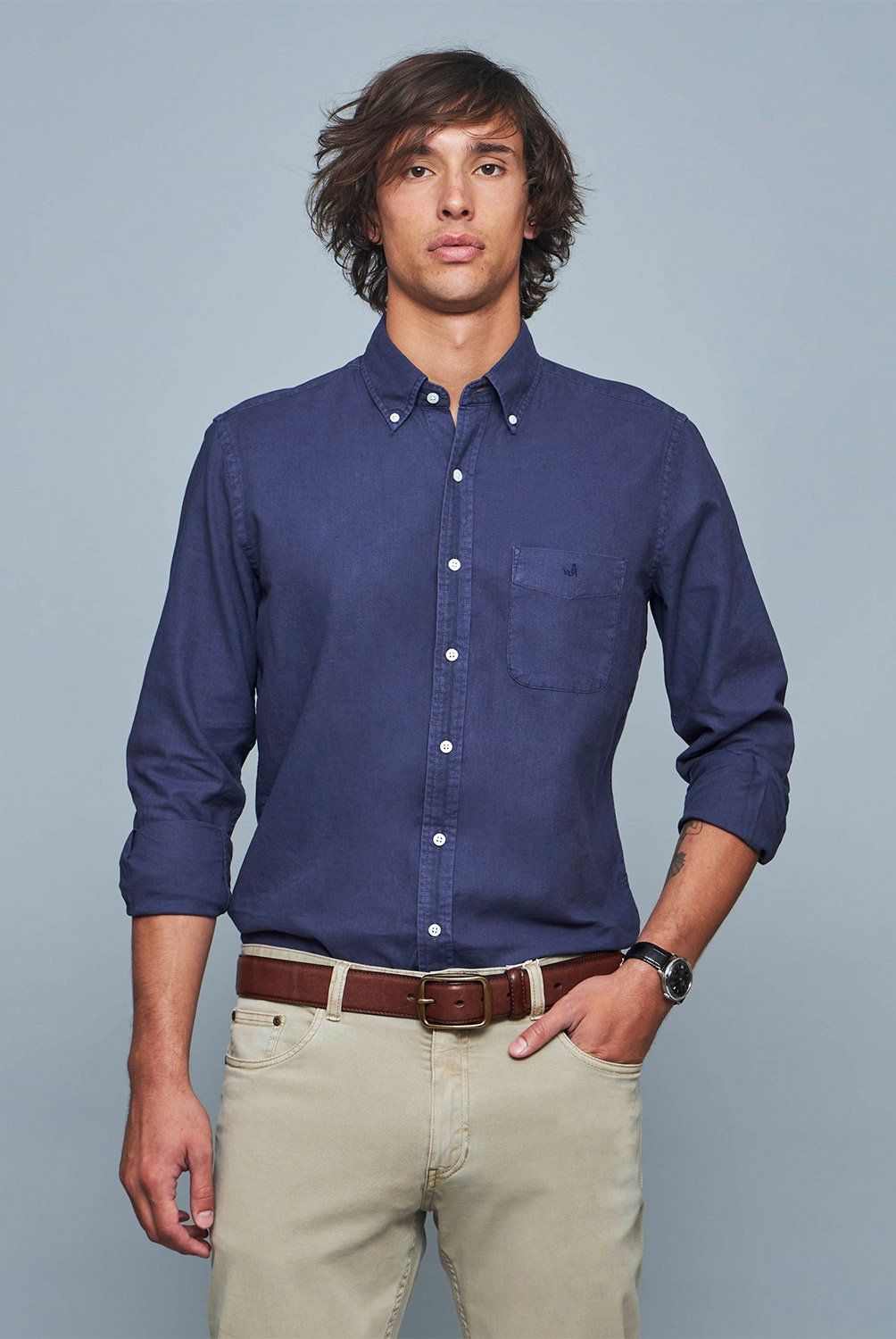 SAVILLE ROW - Camisa Manga Corta Lino Hombre Saville Row
