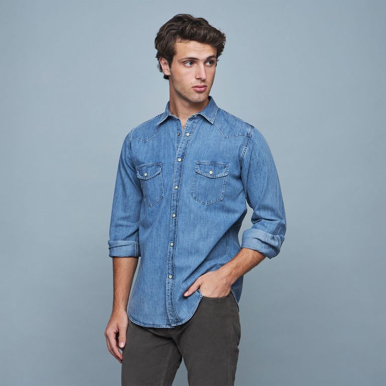 Camisa Manga Larga Algodón Hombre
