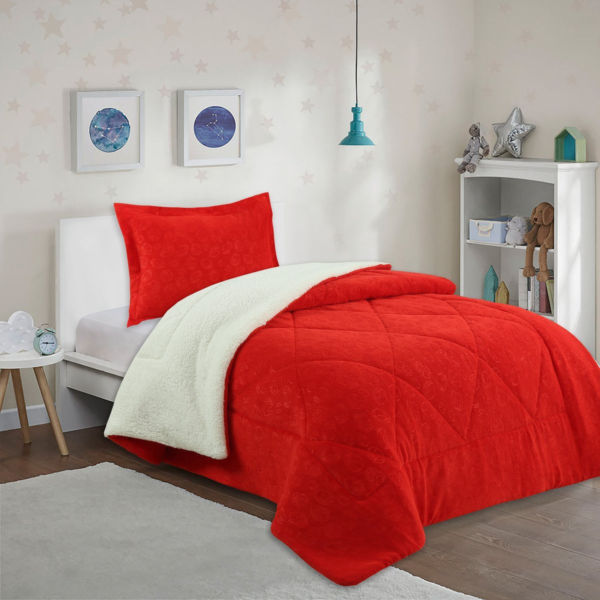 DORAL - Cubrecama Infantil Sherpa 1,5 Plazas Doral