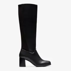 CLARKS - Bota Mujer Cuero Negro