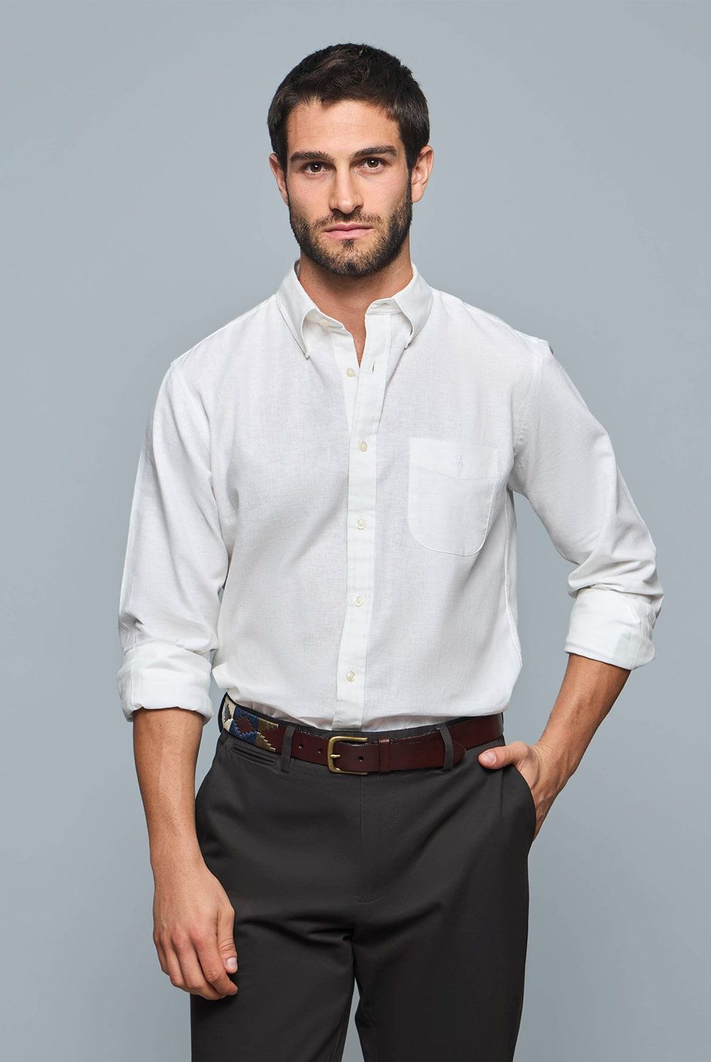 SAVILLE ROW - Camisa Manga Corta Lino Hombre Saville Row