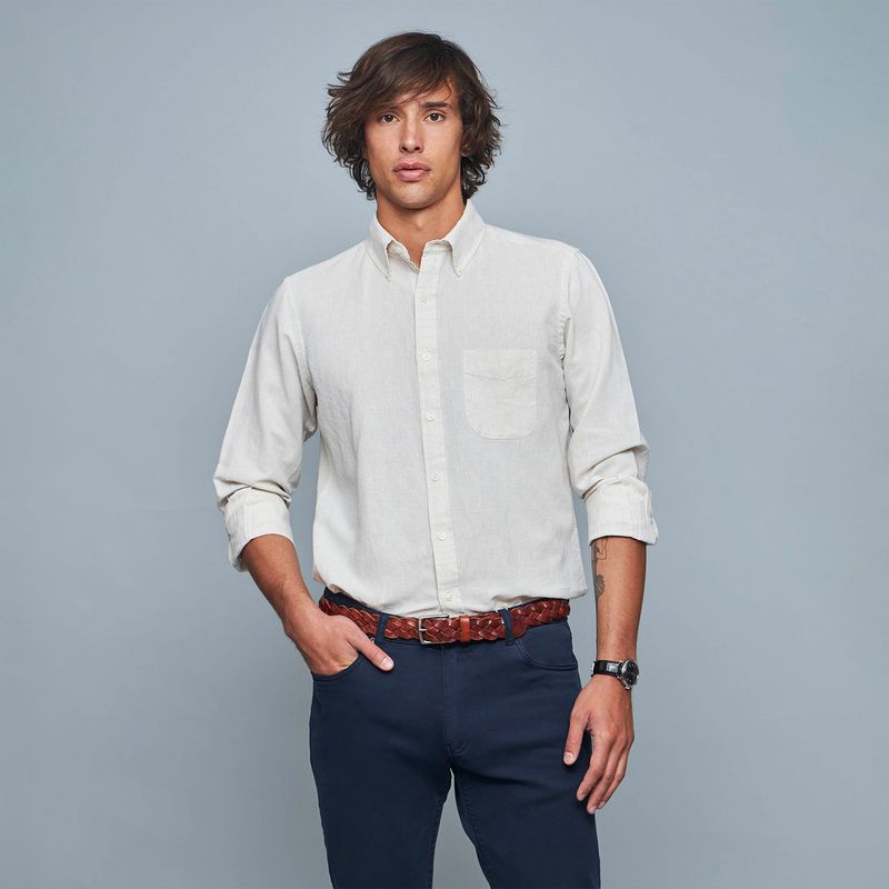 SAVILLE ROW - Camisa Manga Larga Lino Hombre Saville Row