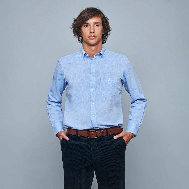 SAVILLE ROW - Camisa Manga Larga Lino Hombre Saville Row