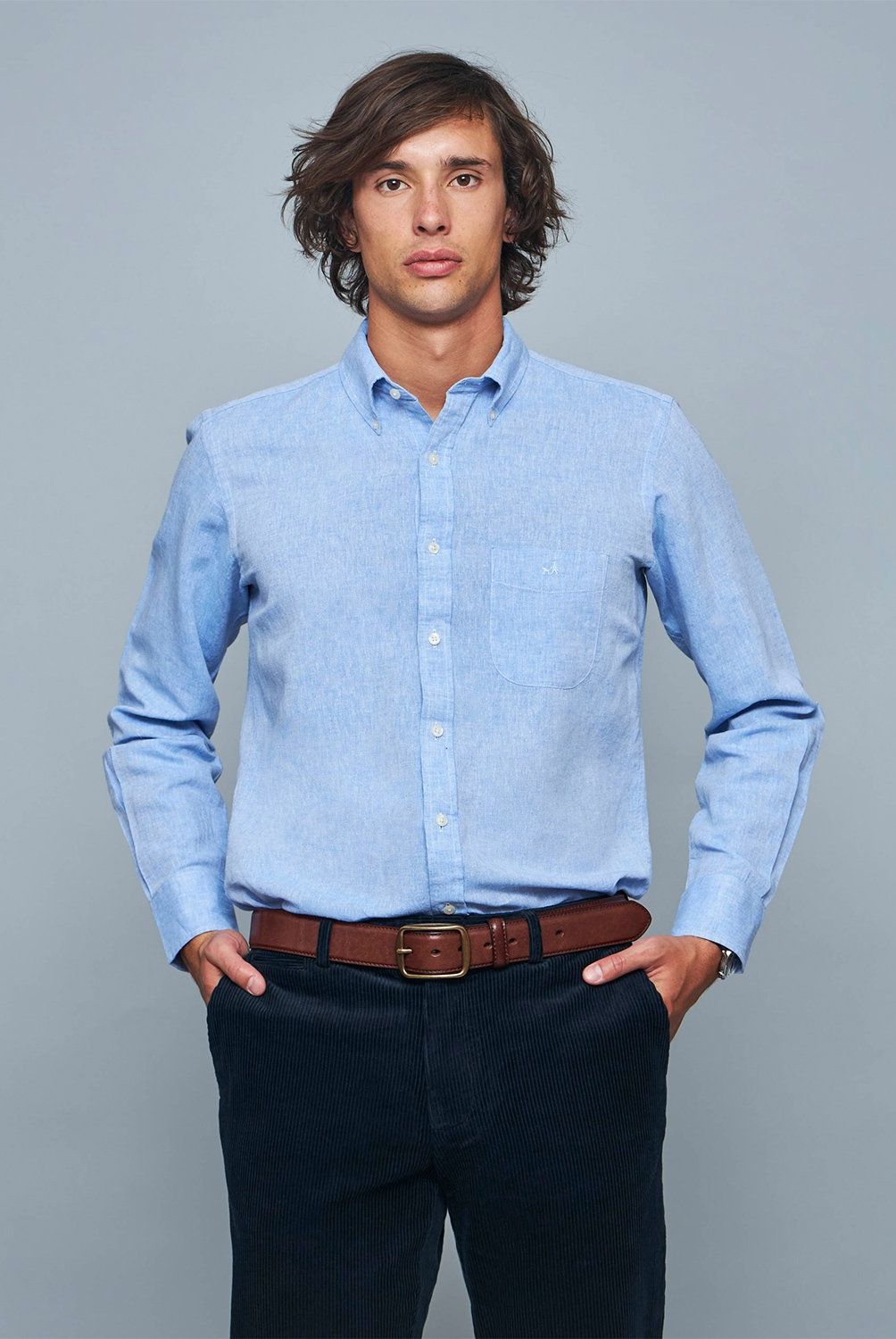 SAVILLE ROW - Camisa Manga Corta Lino Hombre Saville Row