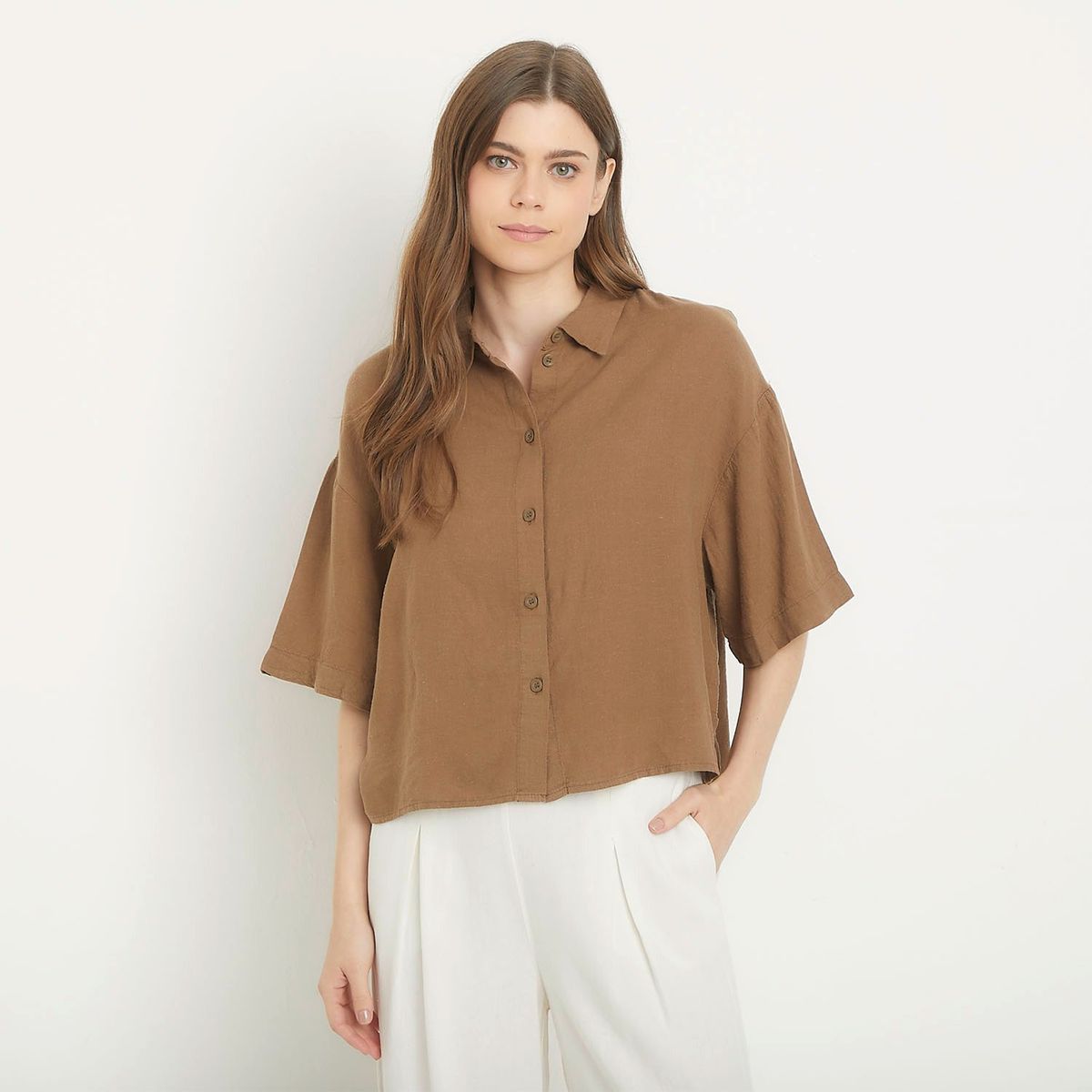 VERO MODA - Blusa Lino Mujer Vero Moda