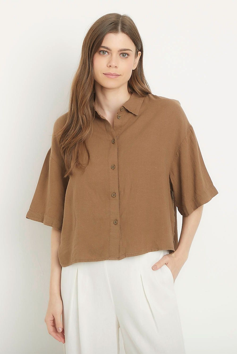 VERO MODA - Blusa Lino Mujer Vero Moda