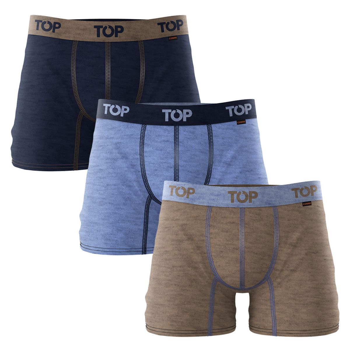 TOP - Pack De 3 Boxers Medio Hombre Top