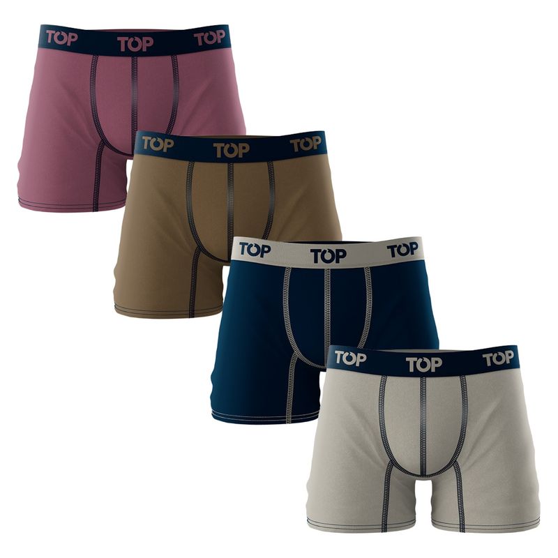 TOP - Pack De 4 Boxers Medio Hombre Top