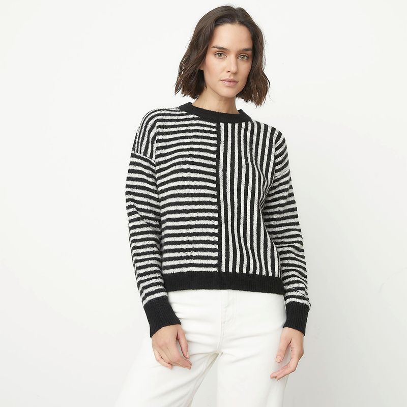 VERO MODA - Chaleco Rayas Cuello Redondo Mujer Vero Moda