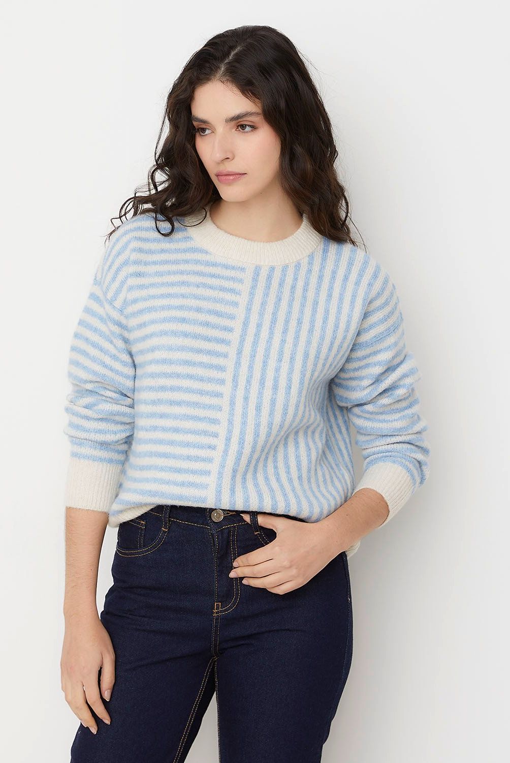 VERO MODA - Chaleco Rayas Cuello Redondo Mujer Vero Moda