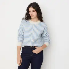 VERO MODA - Chaleco Rayas Cuello Redondo Mujer