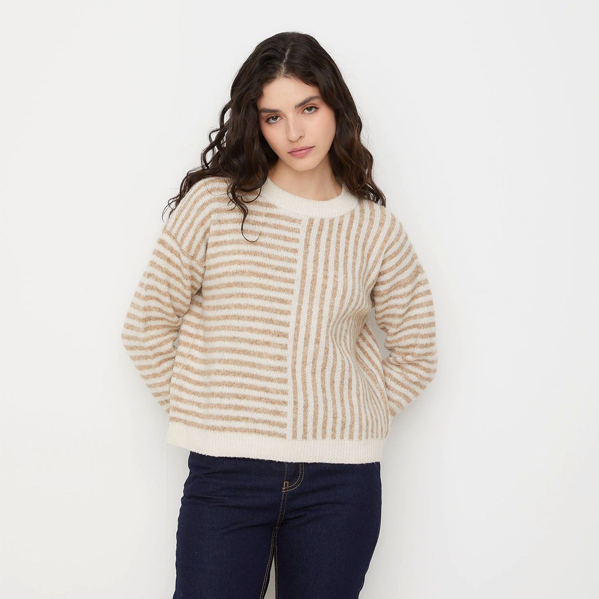 VERO MODA - Chaleco Rayas Cuello Redondo Mujer Vero Moda