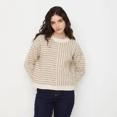 VERO MODA - Chaleco Rayas Cuello Redondo Mujer