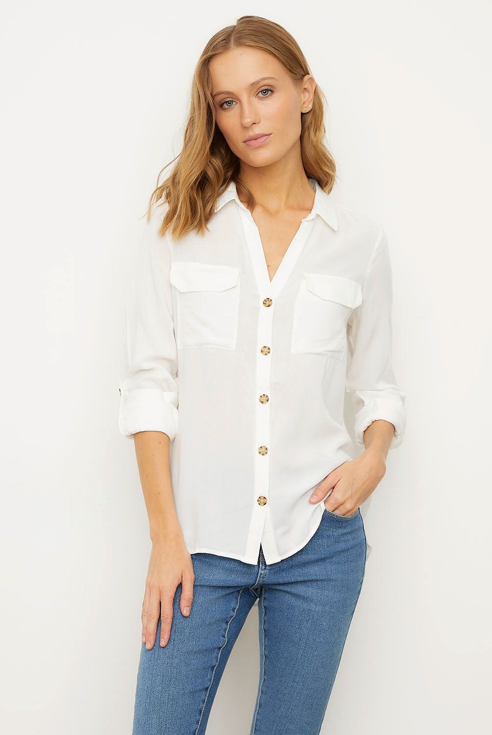 VERO MODA - Blusa Manga Larga Botones  Mujer Vero Moda