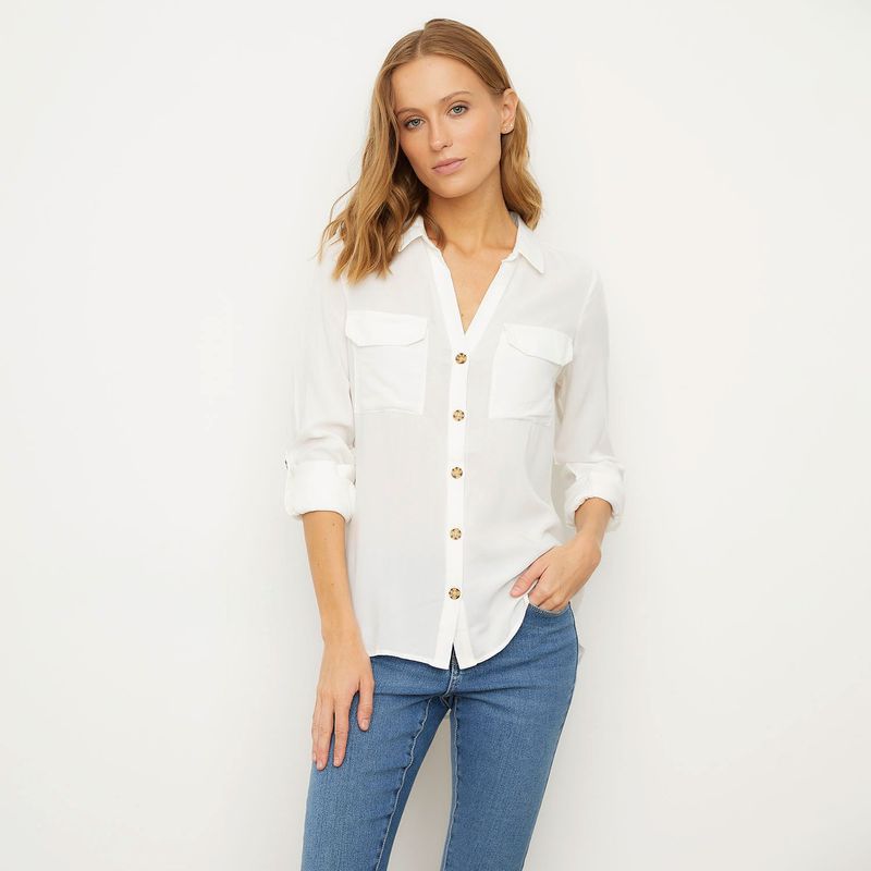 VERO MODA - Blusa Manga Larga Botones  Mujer Vero Moda