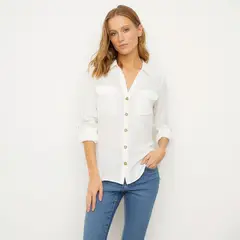 VERO MODA - Blusa Manga Larga Botones Mujer