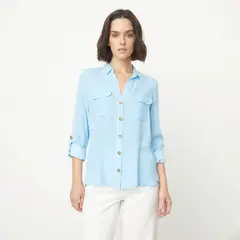 VERO MODA - Blusa Manga Larga Botones Mujer