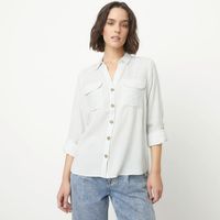 Blusa Manga Larga Botones Mujer