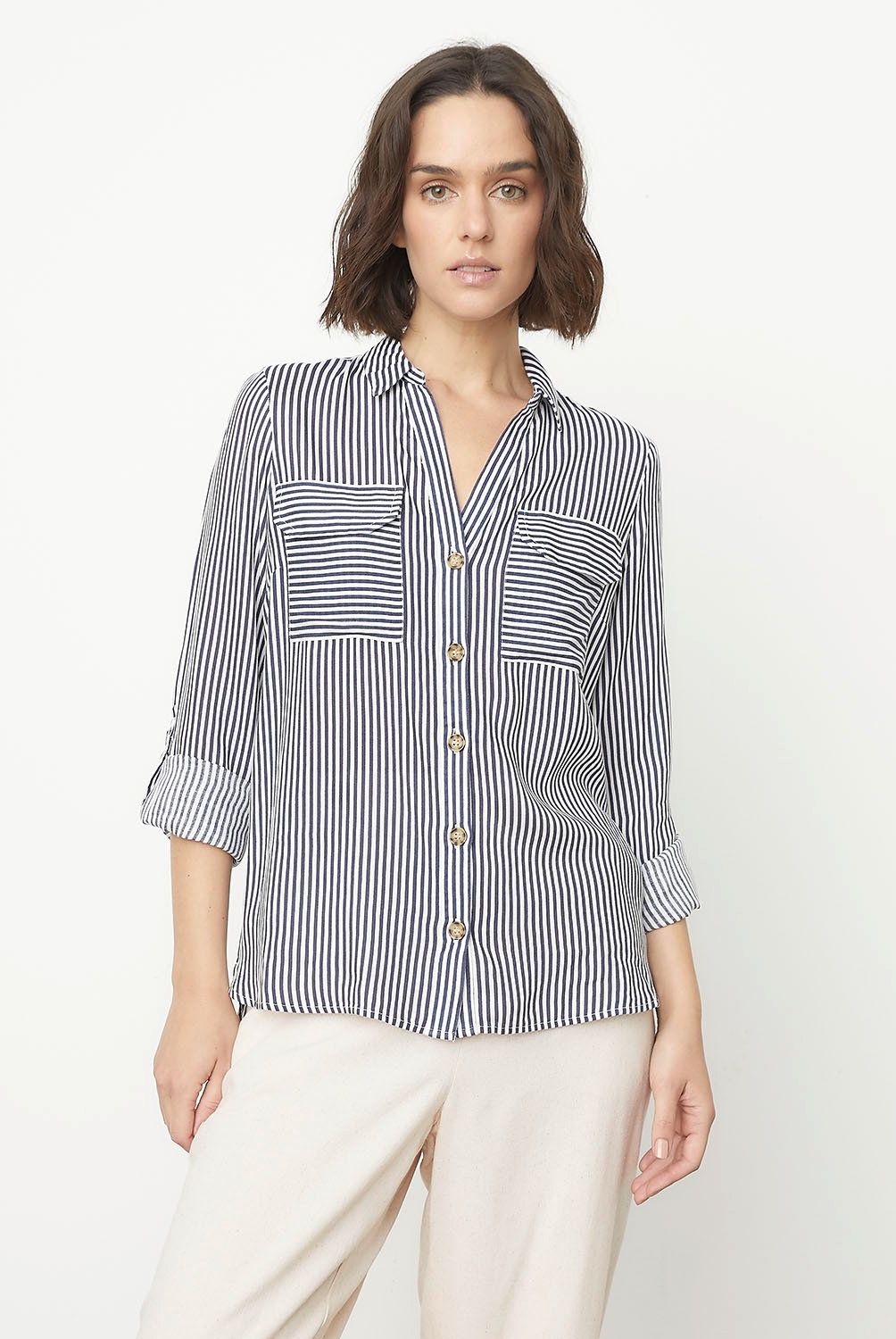 VERO MODA - Blusa Manga Larga Botones  Mujer Vero Moda