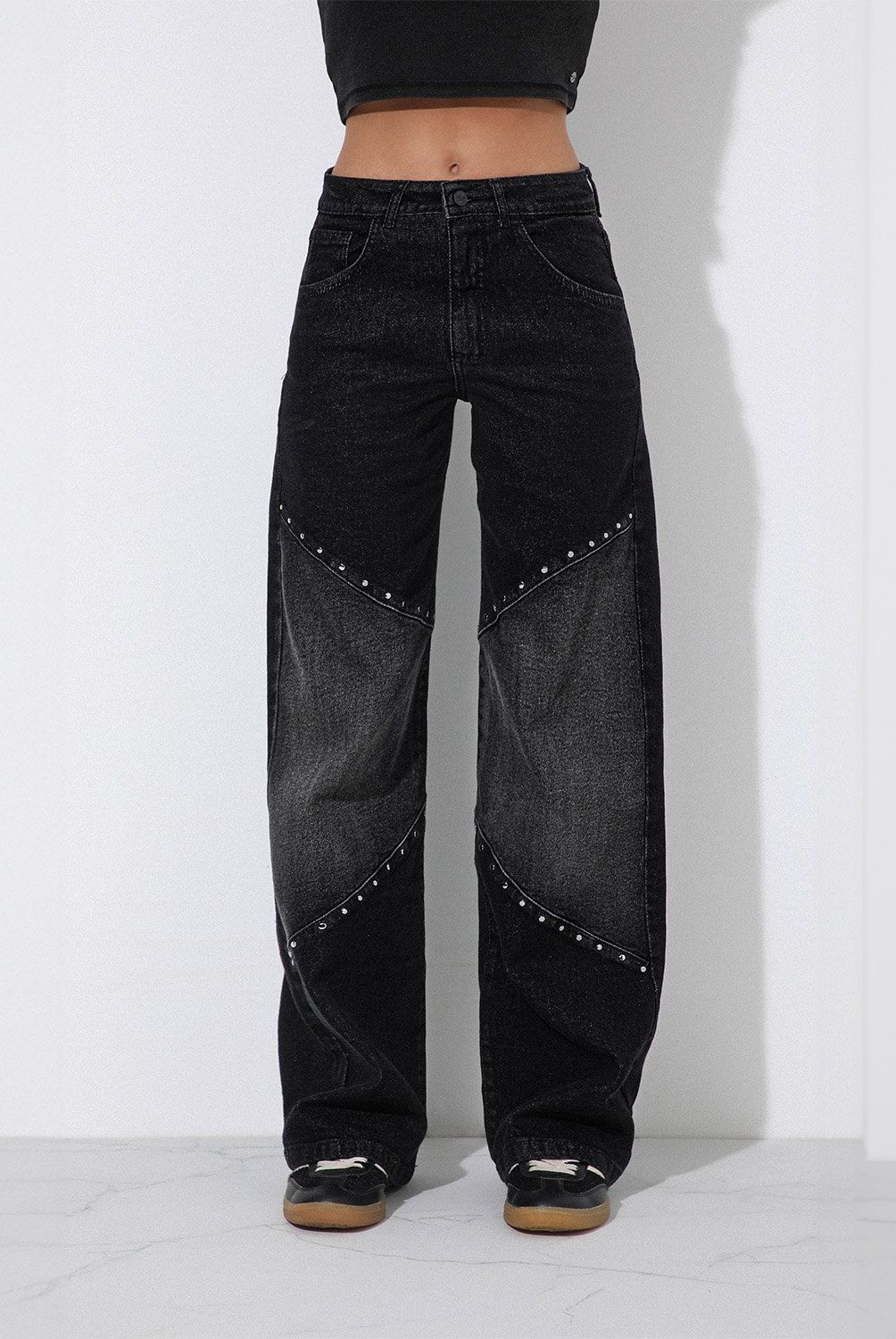 RAINDOOR - Pantalón Cortes Tachas Mujer Raindoor
