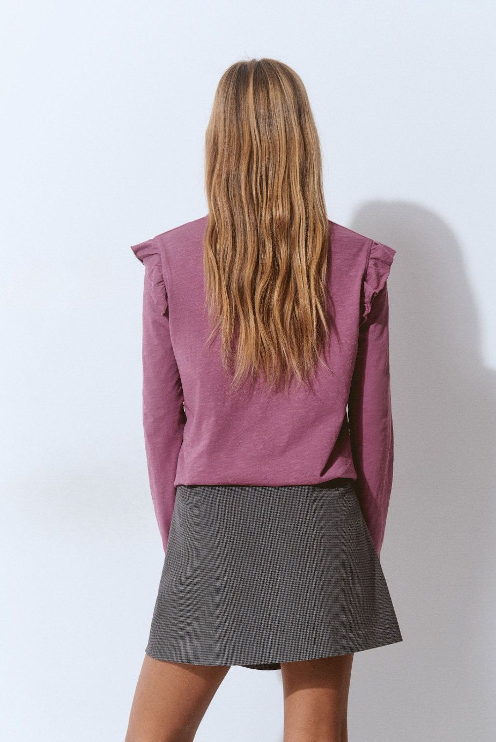 BROWNIE - Polera Algodon Flame Volantes  Mujer Brownie