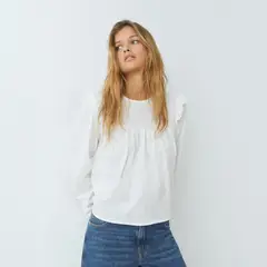 BROWNIE - Polera Escote Bardot Manga Fracesa Mujer