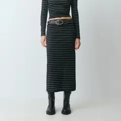 BROWNIE - Falda Midi Raya Lurex Mujer