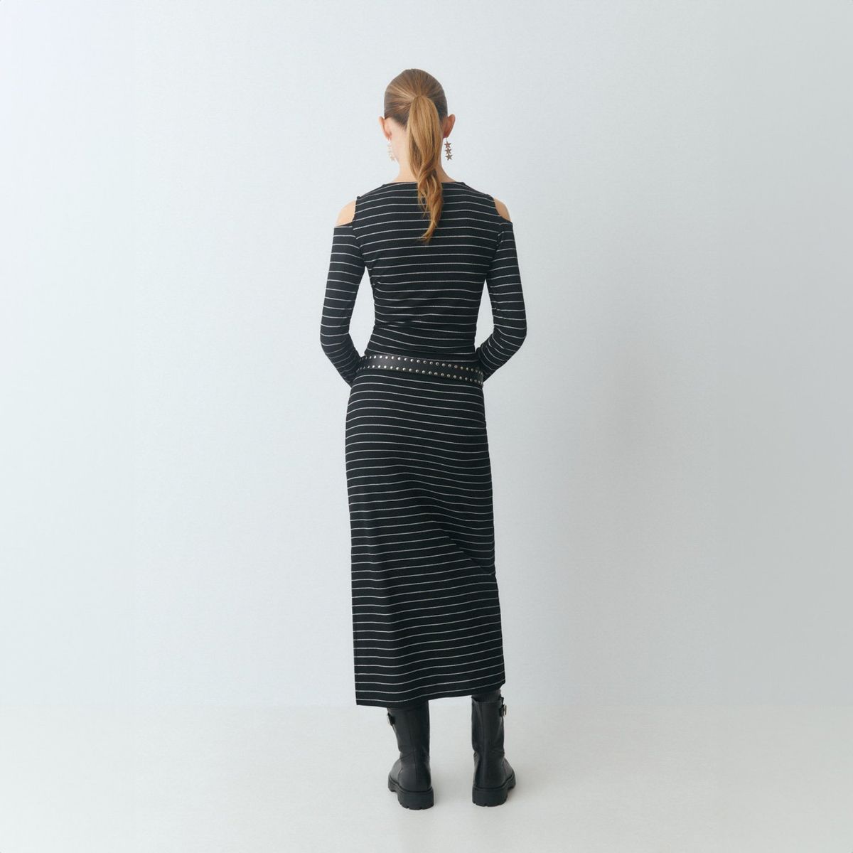 BROWNIE - Falda Midi Raya Lurex Mujer Brownie