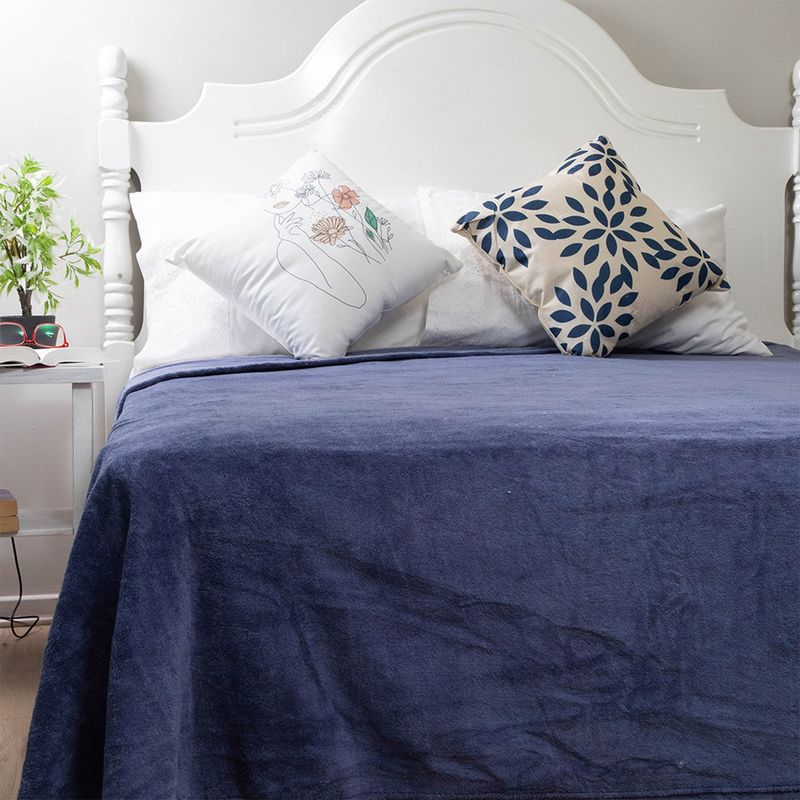 DORAL - Frazada Flannel Azul Doral