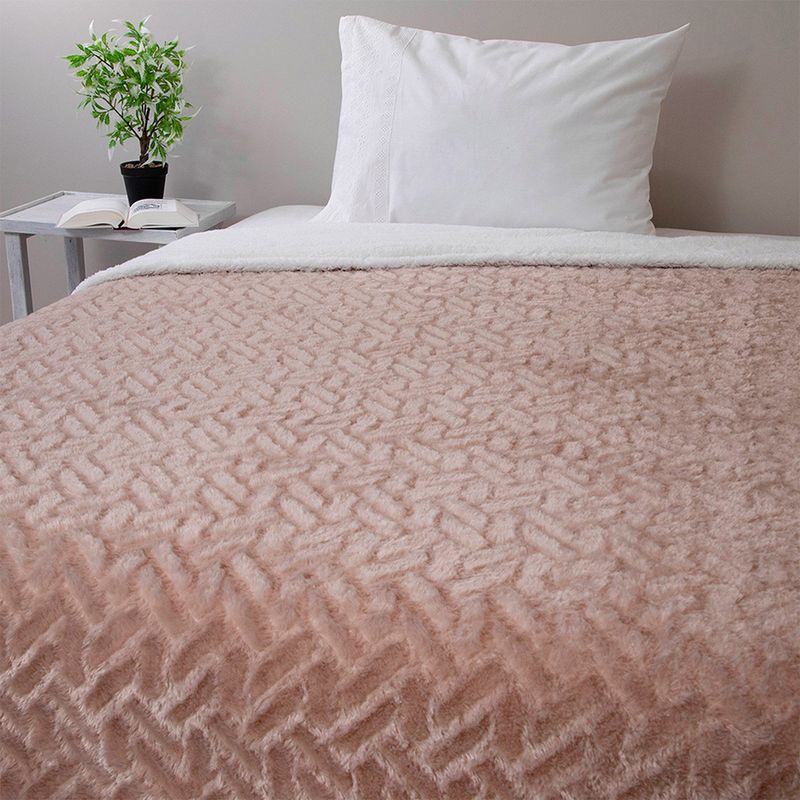 DORAL - Frazada Plush Sherpa Beige Doral