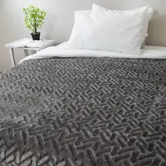 DORAL - Frazada Plush Sherpa Negro